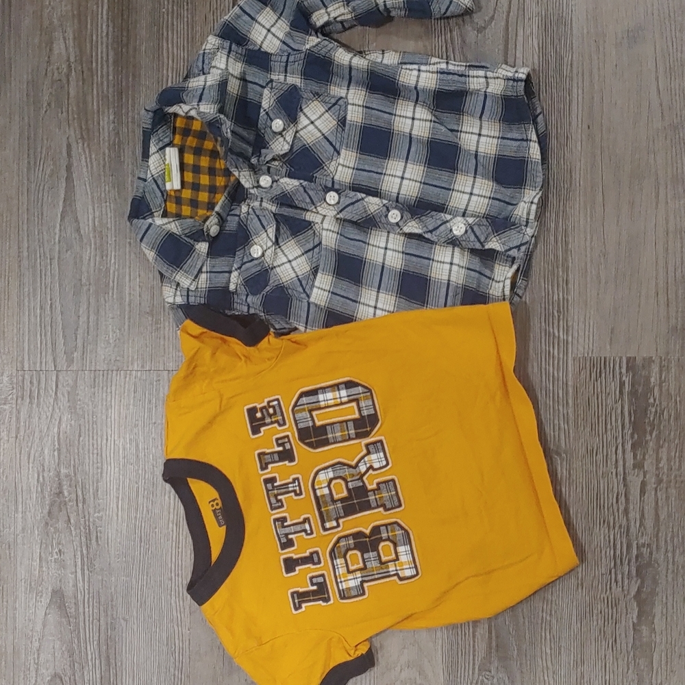 Crazy 8 Matching Little Bro Plaid Set 12 to 18 months